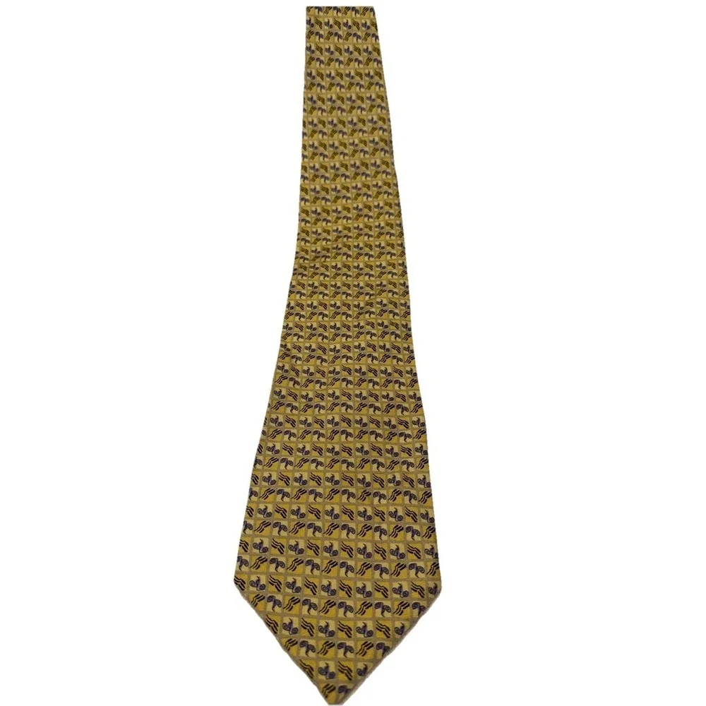 J‎ Garcia Banyan Trees II 14 100% Silk Imported Fabric Yellow/ Blue